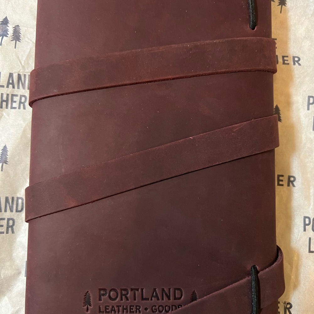 Portland Leather Merlot medium wrap journal